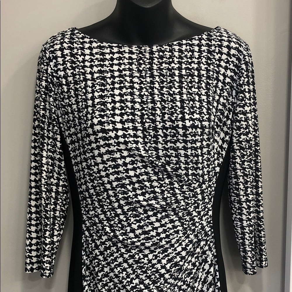 Ralph Lauren Black & White Houndstooth Dress – Women’s Size 6 – Stretch – Lined - Picture 3 of 13